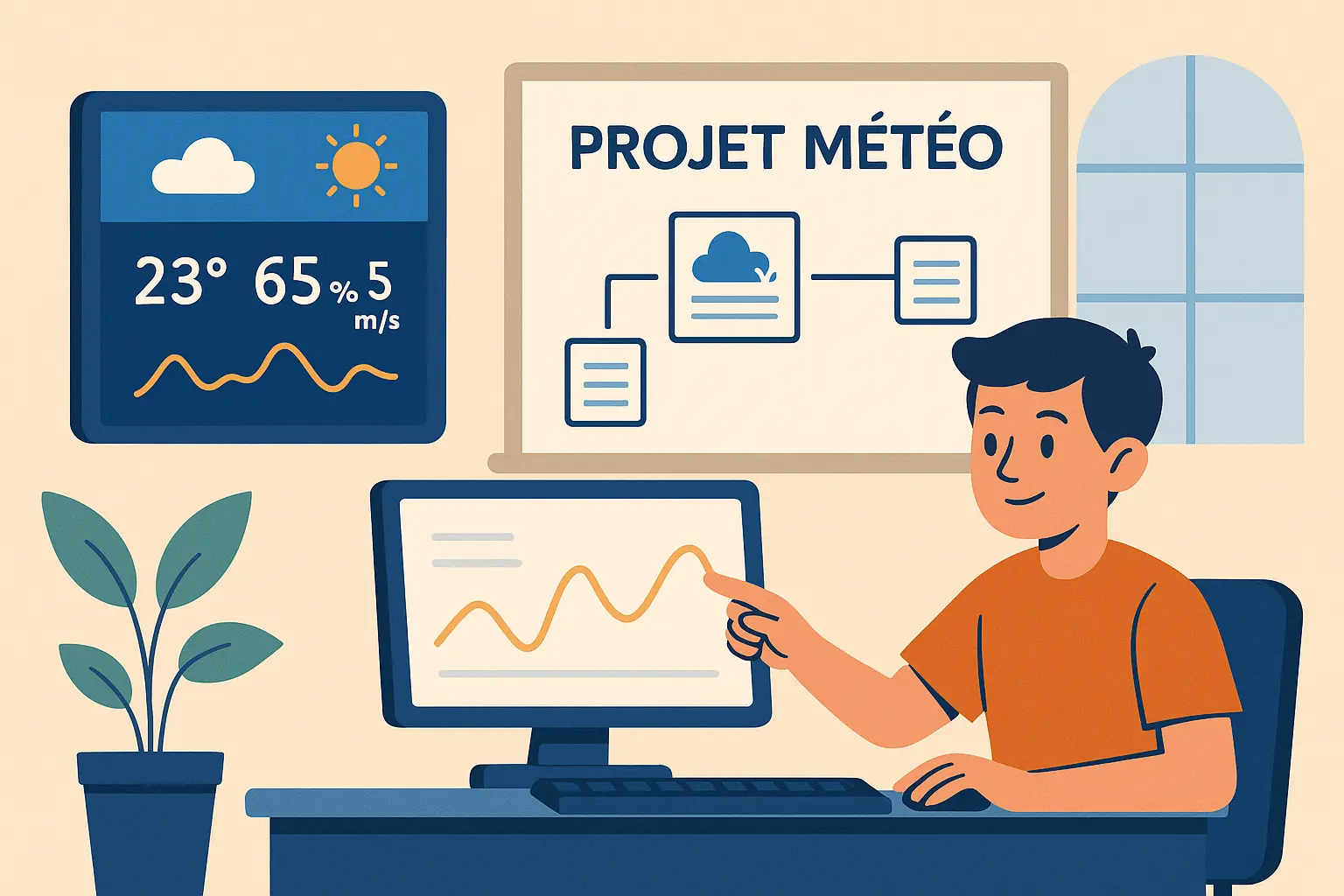 Utiliser une station météo avec affichage connecté à l'école