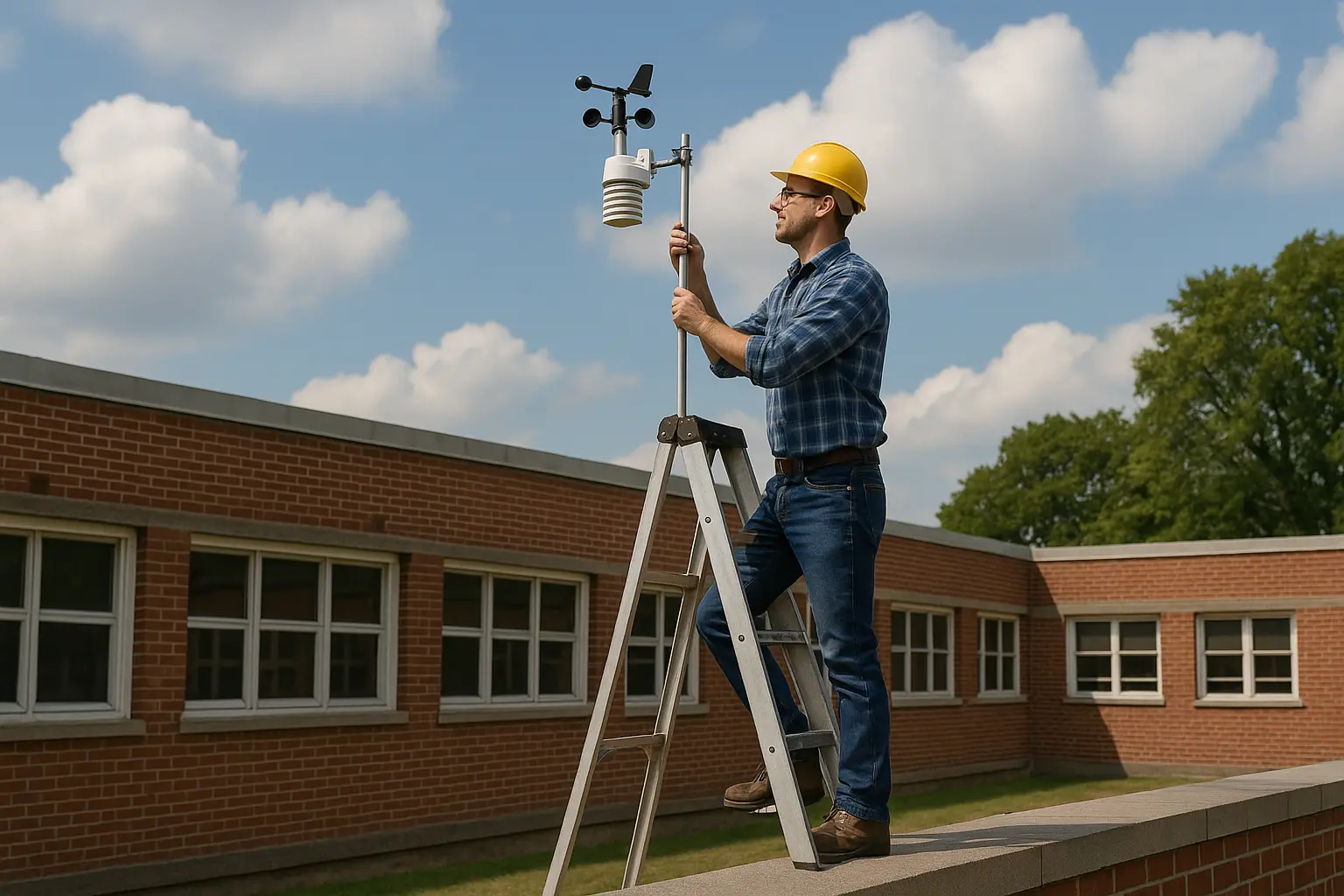 Installer une station météo sur le toit de l’école