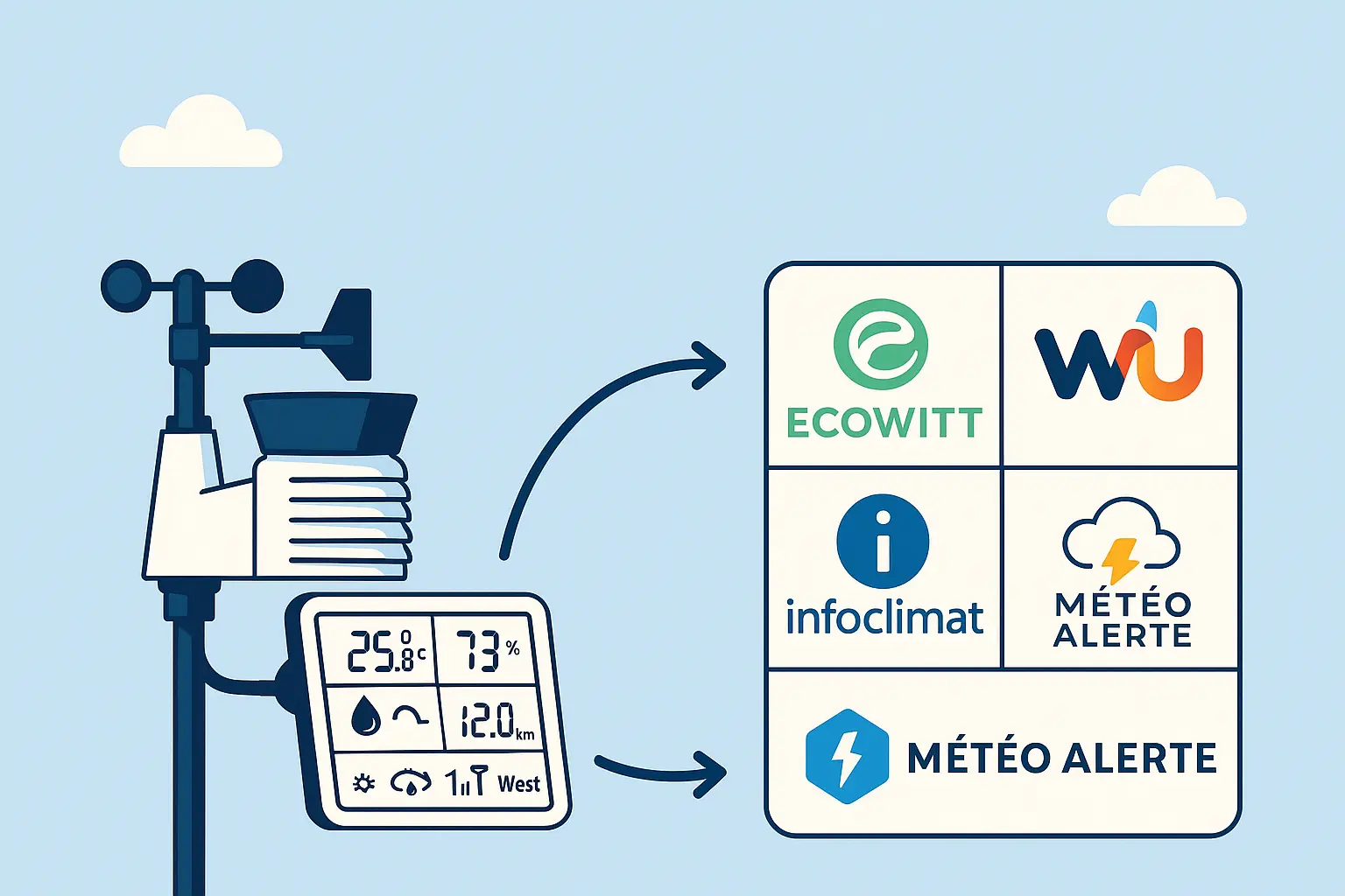Où envoyer les données de sa station météo ?